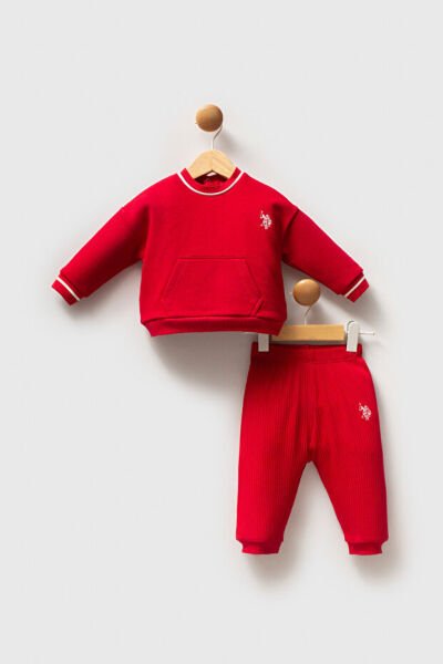 U.S.Polo Assn Kız Bebek 2 li Takım 6-9 - Kırmızı