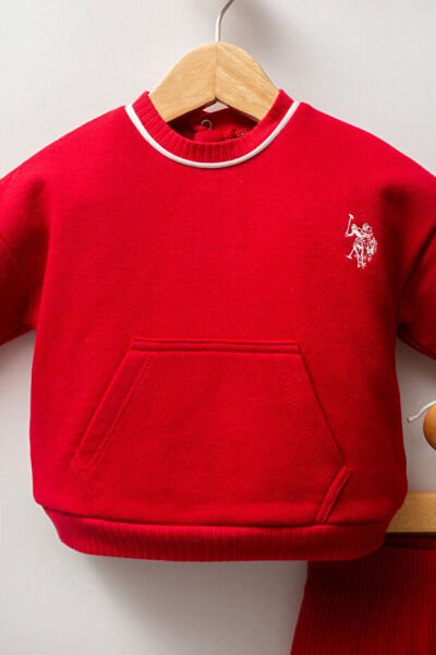 U.S.Polo Assn Kız Bebek 2 li Takım 9-12 - Kırmızı