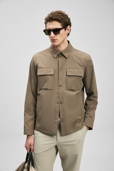 Lufian Flex Erkek Gömlek Ceket 111120072 TOPRAK - 54