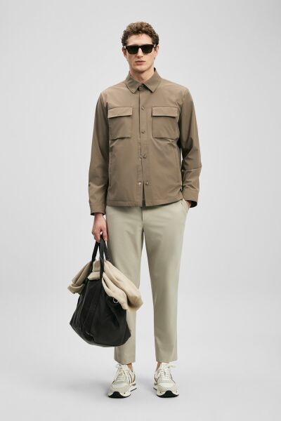 LUFİAN Flex Erkek Gömlek Ceket 111120072 TOPRAK - 54