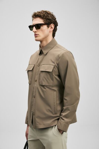 Lufian Flex Erkek Gömlek Ceket 111120072 TOPRAK - 54