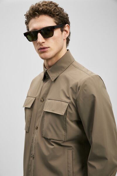 Lufian Flex Erkek Gömlek Ceket 111120072 TOPRAK - 54