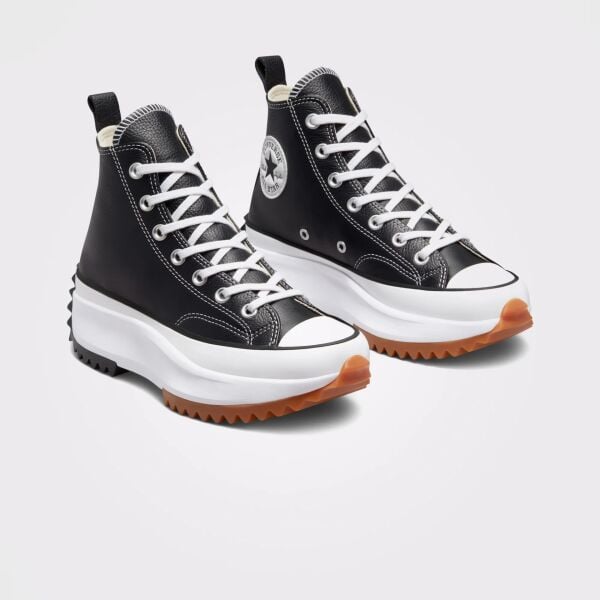Converse Run Star Hike Foundational Unisex Siyah Deri Platform Sneaker