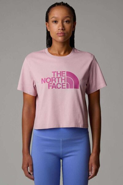 The North Face W Ss Easy Relaxed Cropped Tee Kadın T-Shirt Pembe - XS