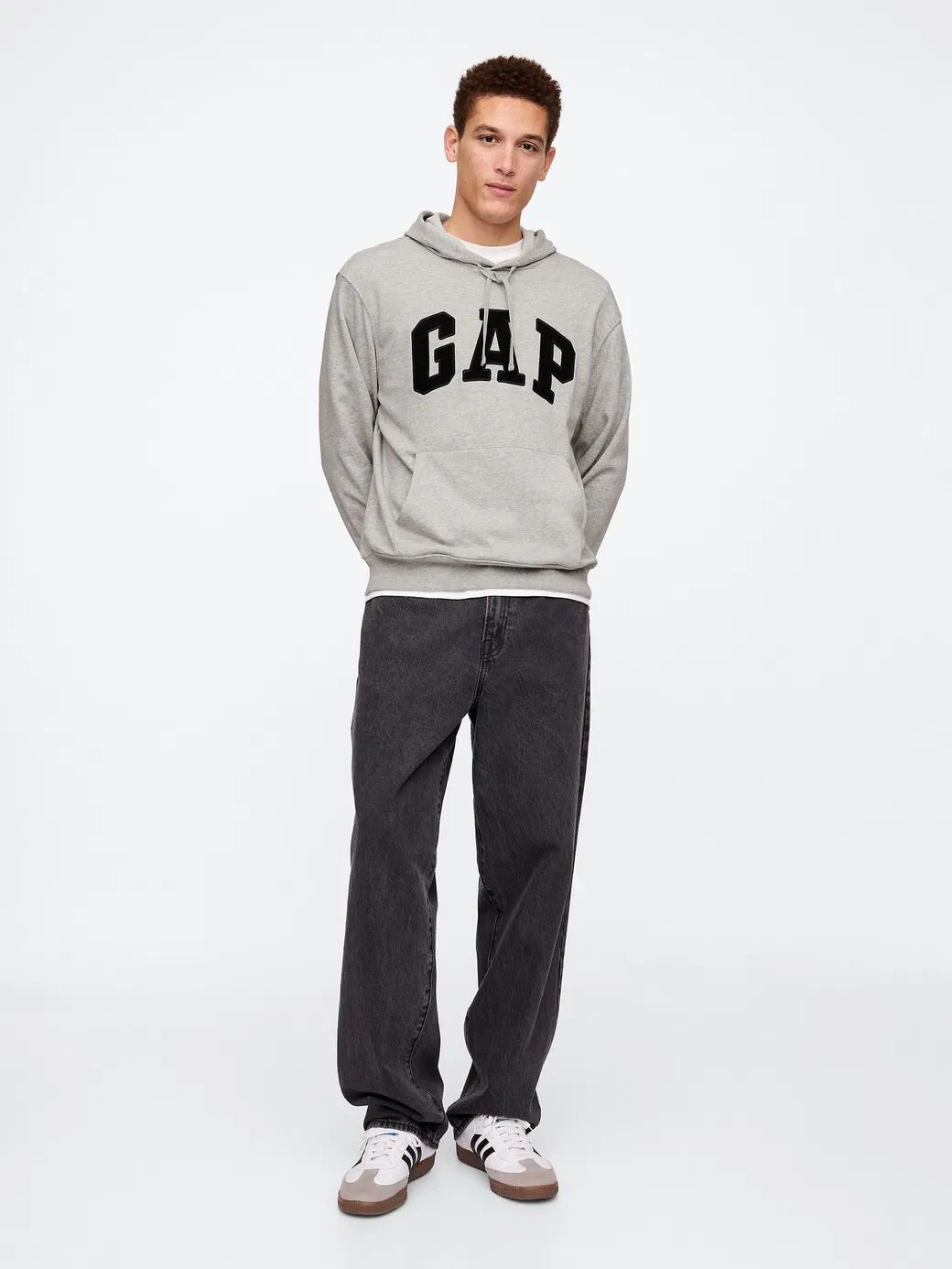 Gap Erkek Sweatshirt V-FRCH FT HERITAGE LOGO PO Gri - XXL