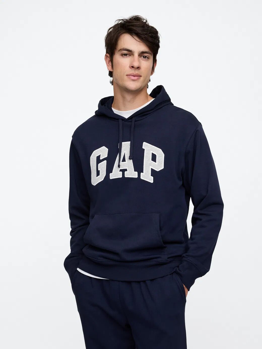 Gap Erkek Sweatshirt V-FRCH FT HERITAGE LOGO PO Lacivert - XXL