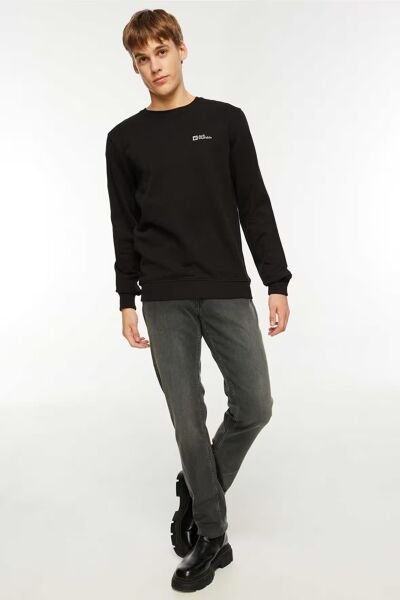Jack Wolfskin MARK SWEAT M Erkek Sweatshirt Siyah - L