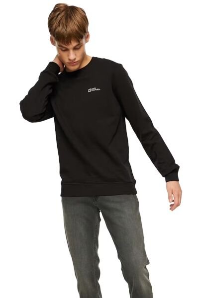 Jack Wolfskin MARK SWEAT M Erkek Sweatshirt Siyah - S