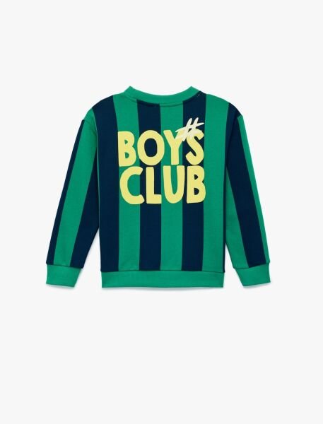 Koton Yeşil Çizgili Sweatshirt 6Skb10307Tk Yeşil - 9-10