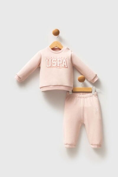 U.S.Polo Assn Kız Bebek 2 li Takım 6-9 - Pudra