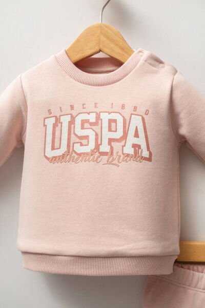 U.S.Polo Assn Kız Bebek 2 li Takım 6-9 - Pudra