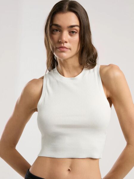 Ever Relaxed Rib Kadın Thick-Strapped Atlet TW0024 Beyaz - L