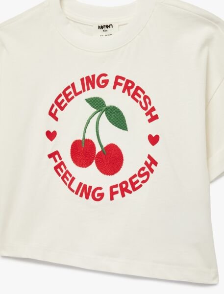 Koton Ekru Tişört 6Skg10029Ak Ekru - 9-10