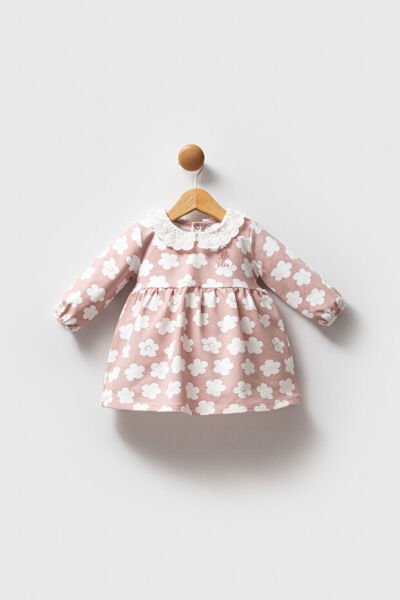 U.S.Polo Assn Kız Bebek Elbise 6-9 - Pudra