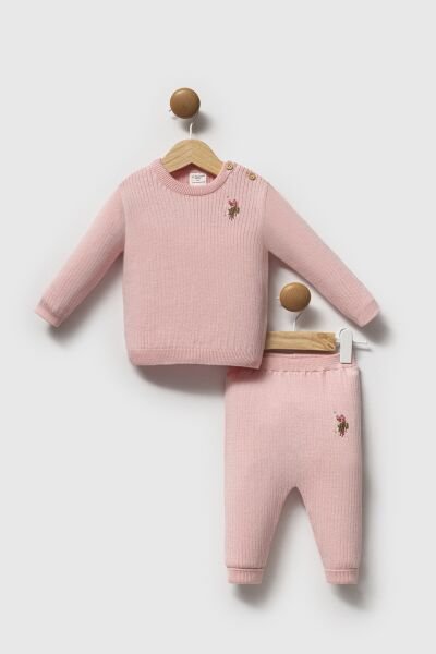 U.Spolo Kız Bebek 2 li Takım 9-12 - Pembe