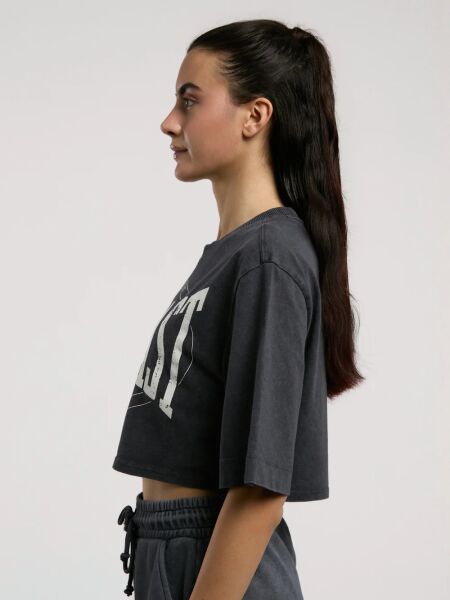 Everlast Authentic Boxing Wmn Kadın Crop Tişört TW0011 Antrasit - M