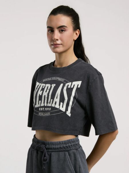 Everlast Authentic Boxing Wmn Kadın Crop Tişört TW0011 Antrasit - L