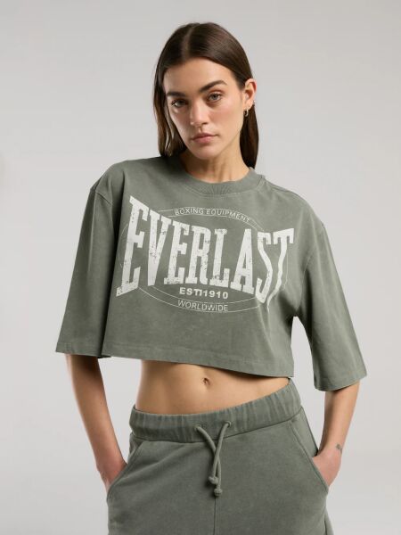 Everlast Authentic Boxing Wmn Kadın Crop Tişört TW0011 Haki - L