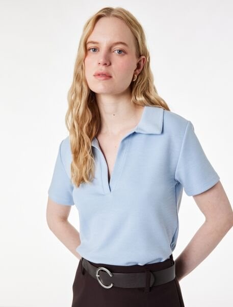 Koton Mavi Tişört 6SAK50190EK Mavi - XXL