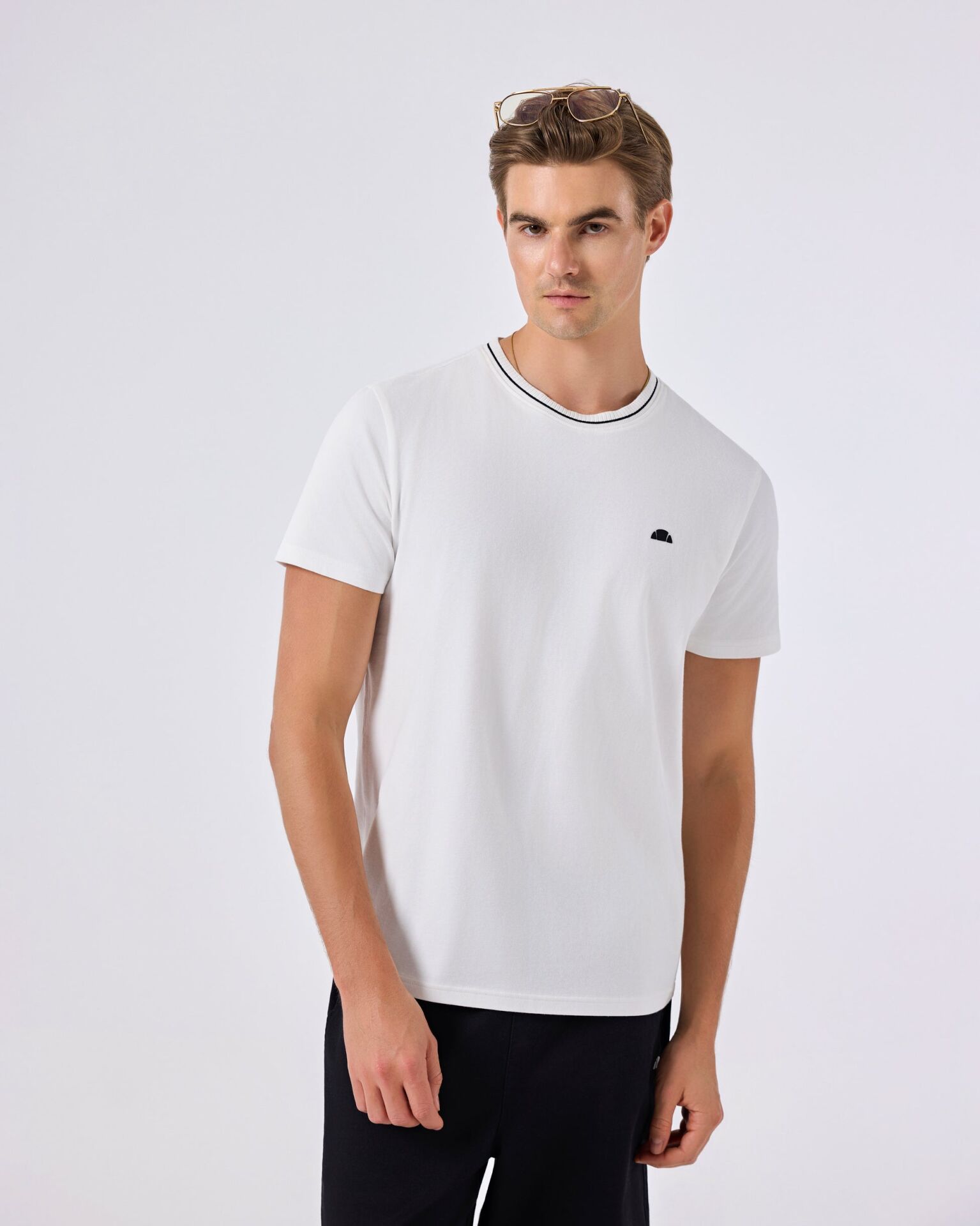 Ellesse Erkek Triko Tişört 6Sm5058 L - OFF WHITE
