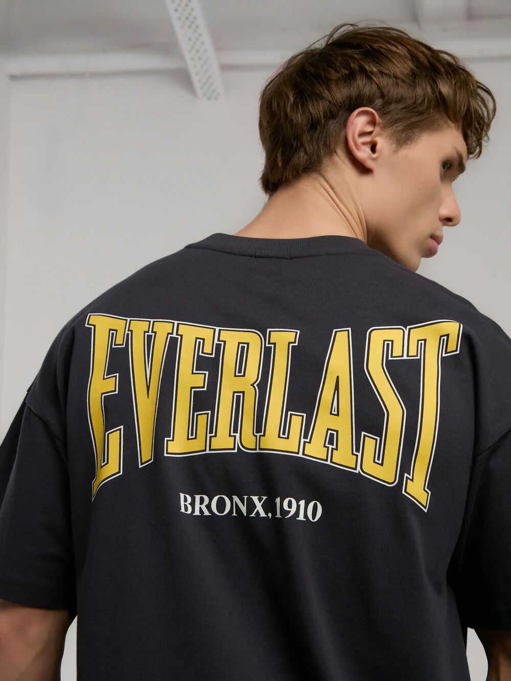 Ever Classics Oversize Arkası Baskılı Erkek Tişört TM0048 Füme - M