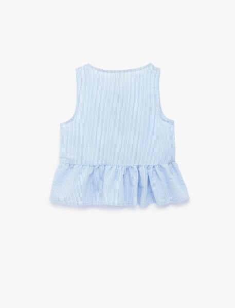 Koton Mavi Çizgili Gömlek 6Skg60003Ew Mavi - 9-10