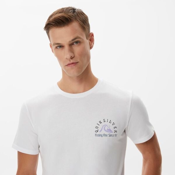 Quiksilver Erkek The Original Barrel Pamuklu Grafik Baskılı T-Shirt Eqyzt07226 S - Bright White - Solid