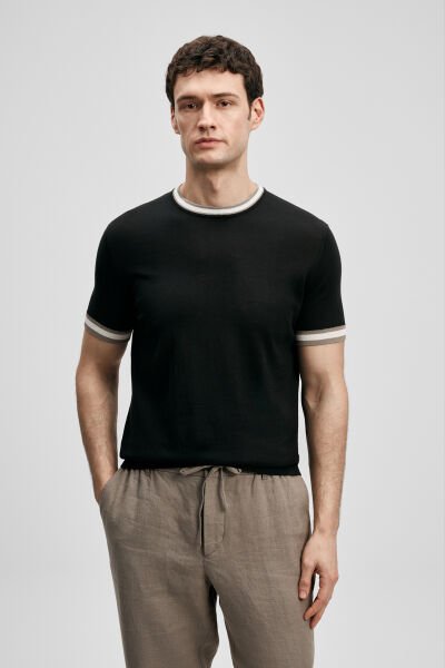 Lufian Henry Erkek Pamuklu Kazak 111090149 Siyah - S