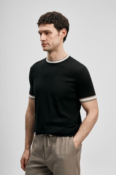 Lufian Henry Erkek Pamuklu Kazak 111090149 Siyah - S