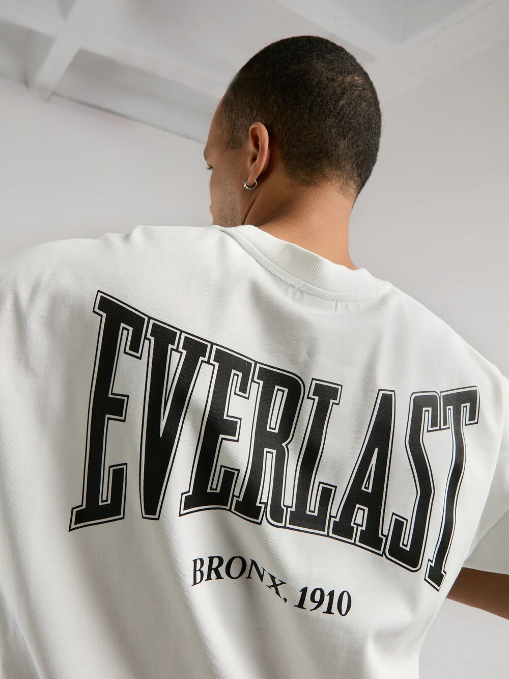 Ever Classics Oversize Arkası Baskılı Erkek Tişört TM0048 Beyaz - L