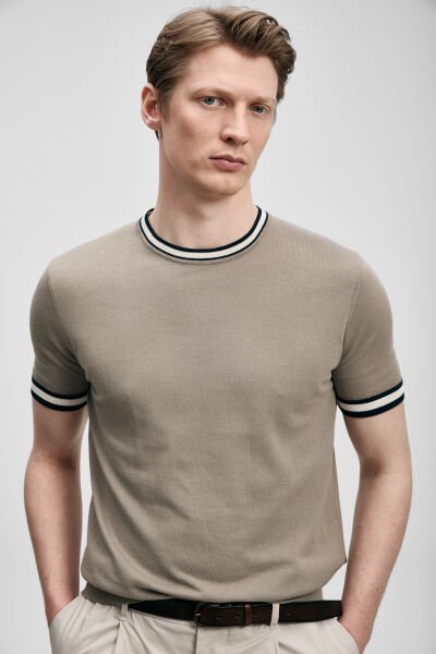 LUFİAN Henry Erkek Pamuklu Kazak 111090149 L - Kum