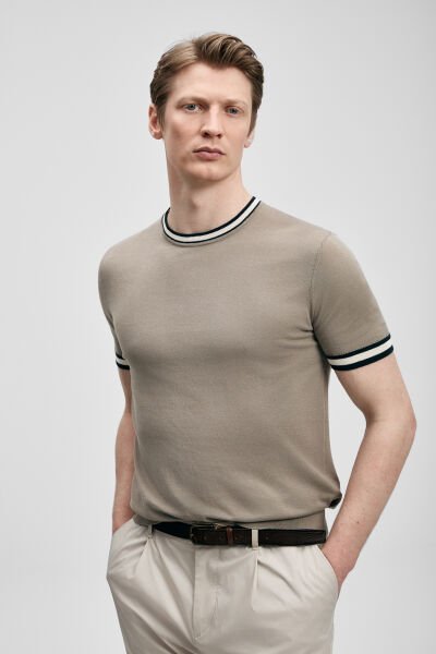 LUFİAN Henry Erkek Pamuklu Kazak 111090149 L - Kum