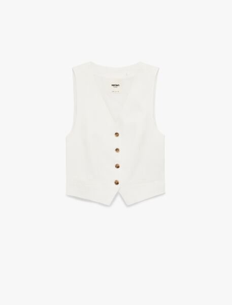 Koton Kırık Beyaz Yelek 6Sak20005Uw Beyaz - 42