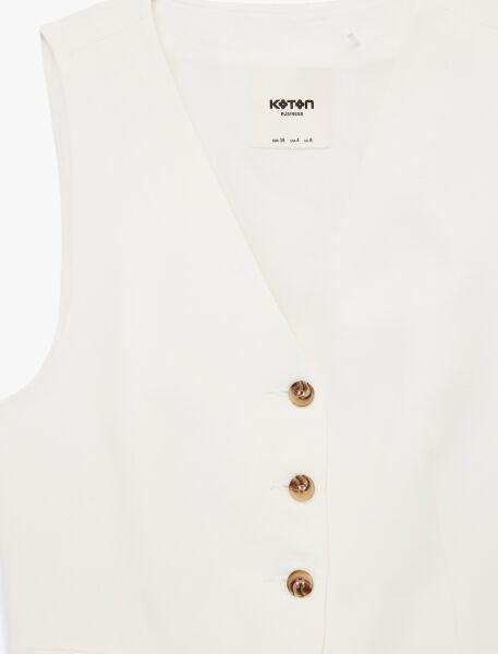 Koton Kırık Beyaz Yelek 6Sak20005Uw Beyaz - 42