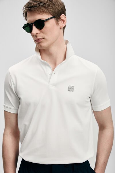 Lufian Carter Smart Erkek Polo Tişört 111040233 S - KIRIK BEYAZ