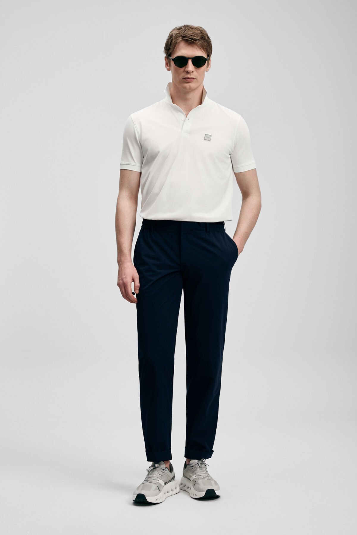 Lufian Carter Smart Erkek Polo Tişört 111040233 S - KIRIK BEYAZ