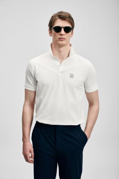 Lufian Carter Smart Erkek Polo Tişört 111040233 S - KIRIK BEYAZ