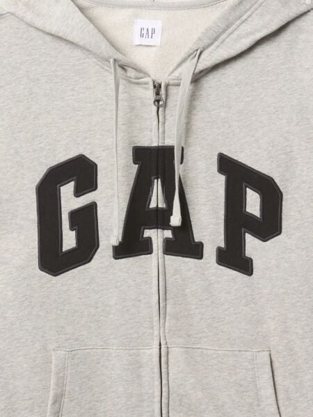Gap Erkek Sweatshirt V-FRCH FT HERITAGE LOGO FZ Gri - XXL