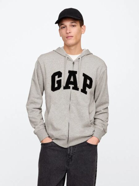 Gap Erkek Sweatshirt V-FRCH FT HERITAGE LOGO FZ Gri - XXL