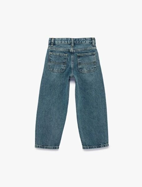 Koton Erkek Çocuk Pamuklu Cepli Baggy Denim Pantolon 6Skb40046Td 9-10 - Petrol
