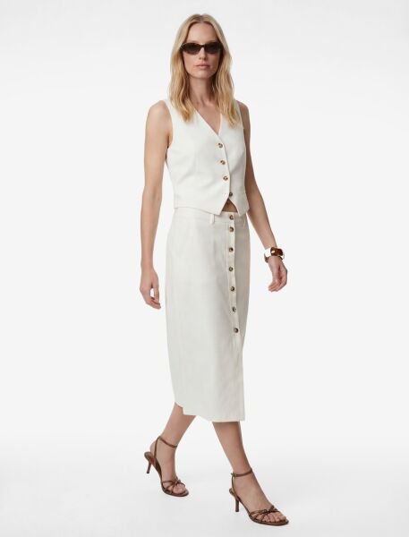 Koton Kırık Beyaz Etek 6Sak70003Uw Beyaz - 42