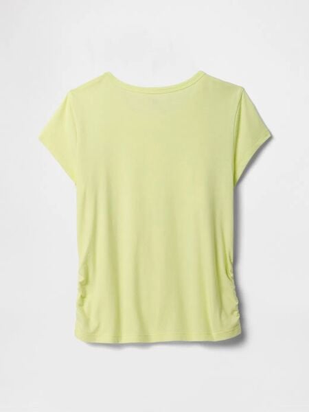Gap Kız Çocuk T-shirt V-LOGO SIDE RUCHED TEE Yeşil - XS