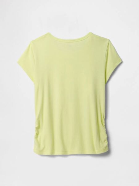 Gap Kız Çocuk T-shirt V-LOGO SIDE RUCHED TEE Yeşil - XS