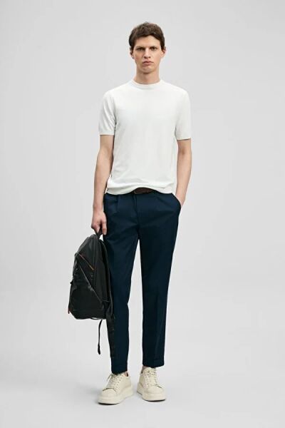 Lufian Tino Erkek Modal Karışımlı Yarım Kollu Kazak 111090156 M - KIRIK BEYAZ