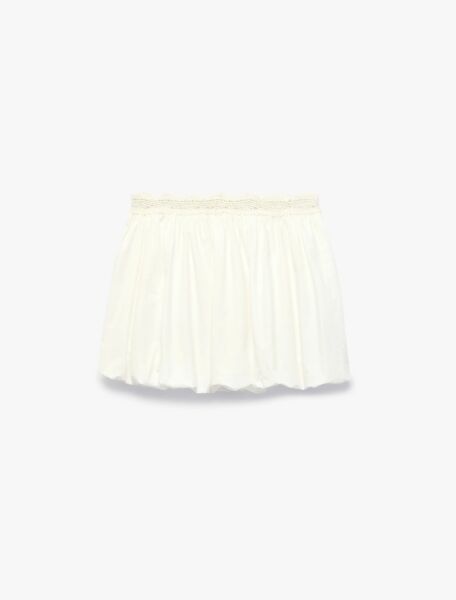 Koton X Sibil Çetinkaya - Dantel Detaylı Poplin Mini Balon Etek