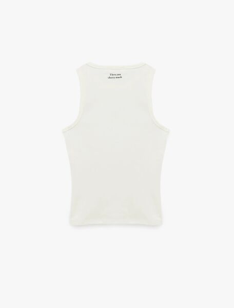 Koton X Sibil Çetinkaya - Pamuklu Halter Yaka Kolsuz Kiraz Baskılı Top