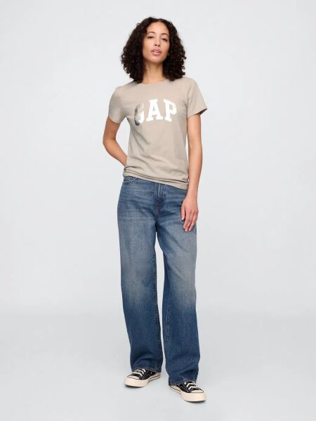 Gap Kadın T-shirt V-SS LOGO CLASSIC TEE Mavi - L