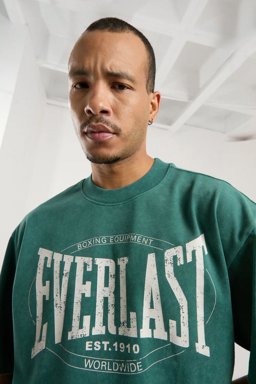 Everlast Authentic Boxing Oversize Erkek Tişört TM0007 Yeşil - L