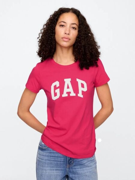 Gap Kadın T-shirt V-SS LOGO CLASSIC TEE Kırmızı - XL