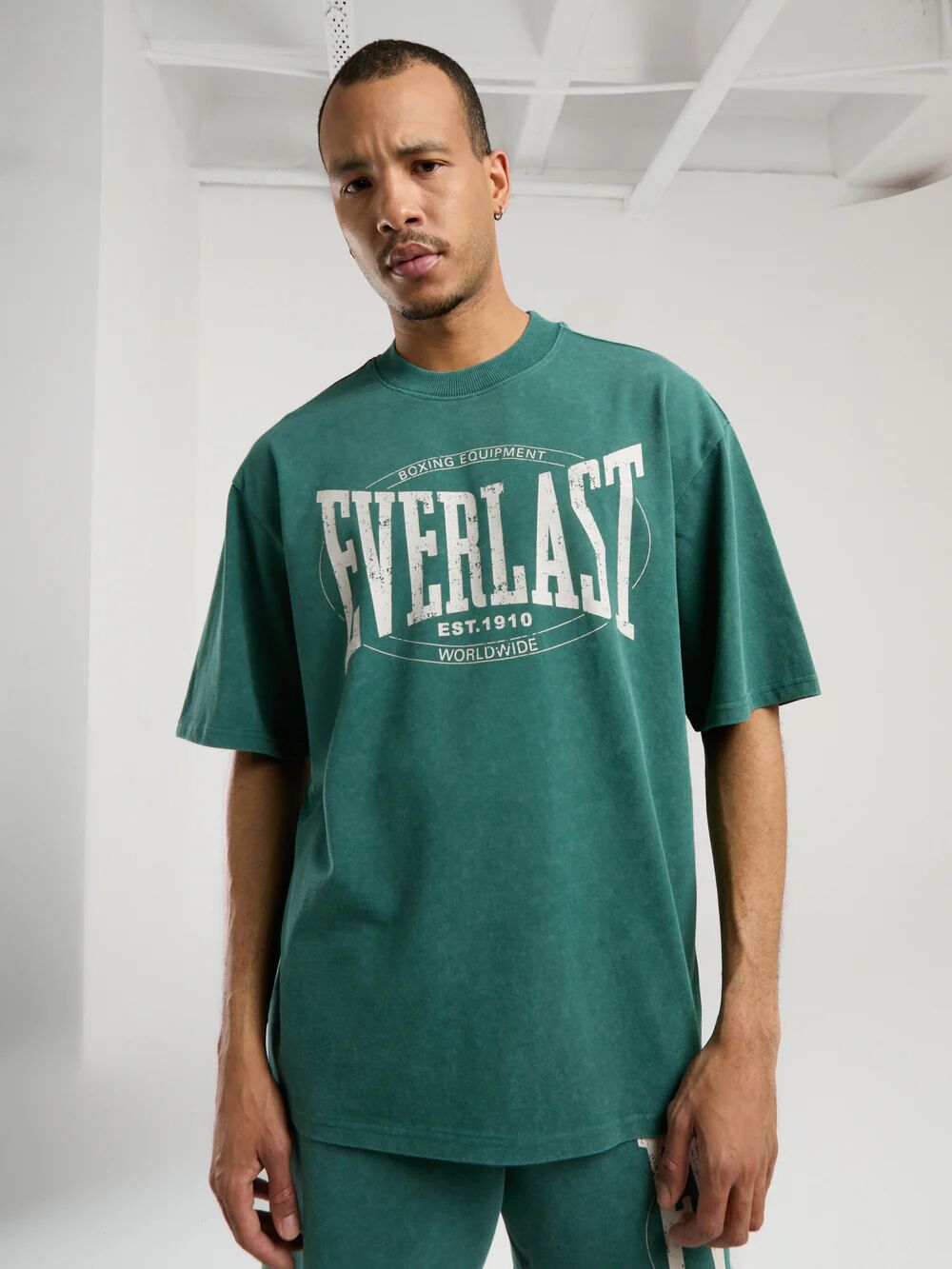 Everlast Authentic Boxing Oversize Erkek Tişört TM0007 Yeşil - L